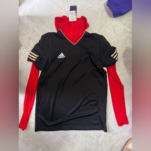 Adidas Black and Red Hoodie